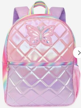 OMG Accessories Kids Pink Iridescent Butterfly Backpack